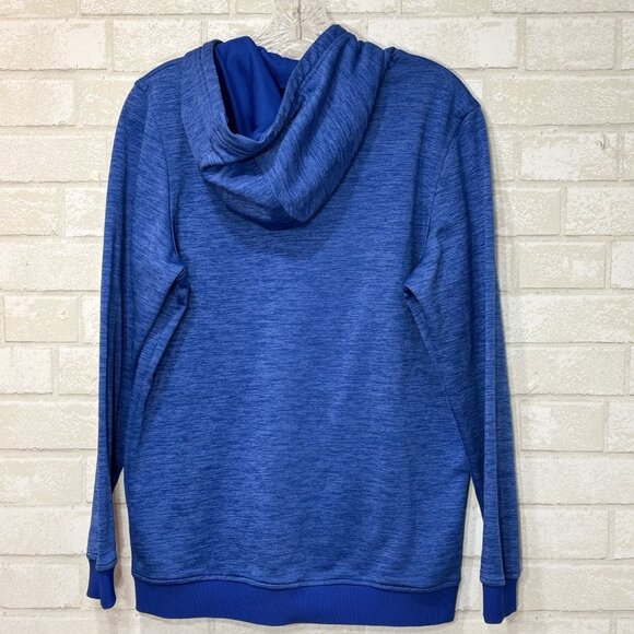 Under Armour Blue Hoodie Mens Small Hooded Sweatshirt Logo Drawstring Athleisure - Picture 3 of 5